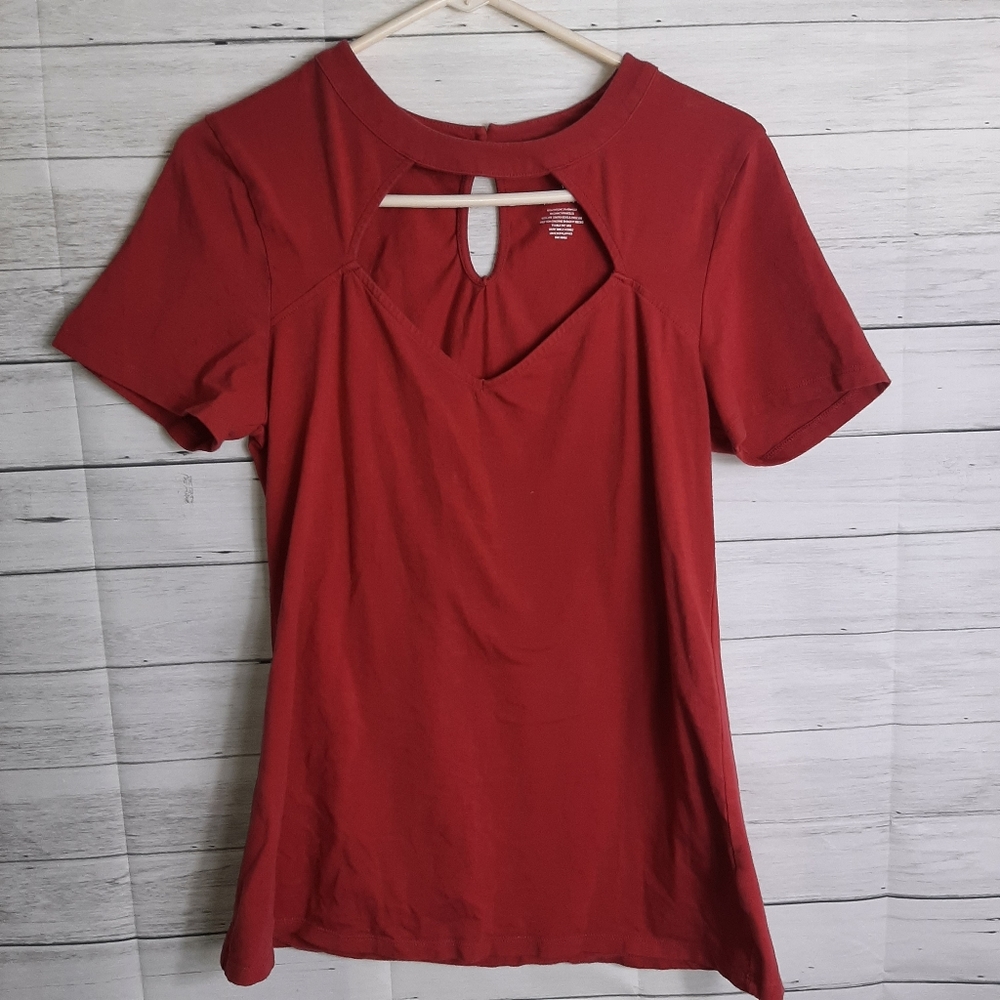 Torrid Front Cut-out Short Sleeve Top